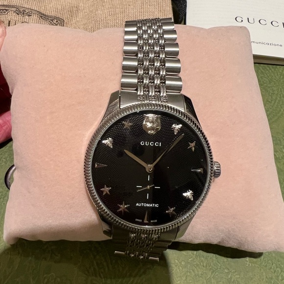 GUCCI G-TIMELESS 40MM STAINLESS STEEL BLACK DIAL MEN'S WATCH YA126353 New in Box - Picture 3 of 9